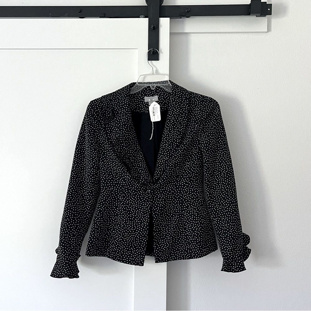 Polka Dot Ruffle Blazer - Picture 2 of 8